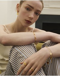 Ottoman Hands - Garnet Heart Huggie Earrings
