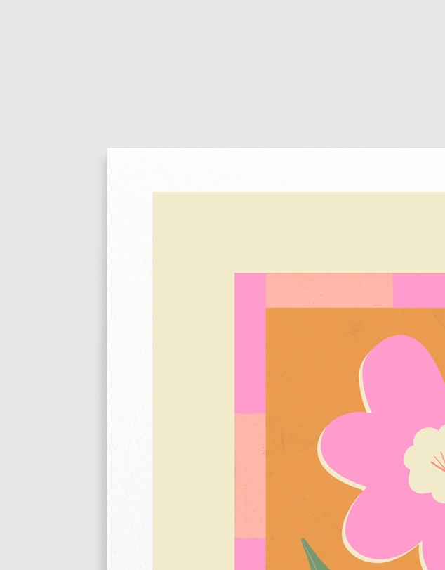Olive et Oriel - Pink Abstract Flower by Melissa Donne Art Print