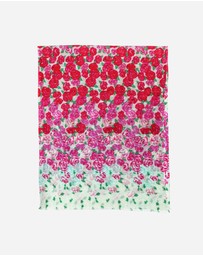 Ozwear Connection Uggs - 100% Australian Wool Print Scarf Rosy Rose Flower