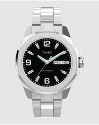 TIMEX - Essex Day & Date 46mm Stainless Steel Bracelet Watch