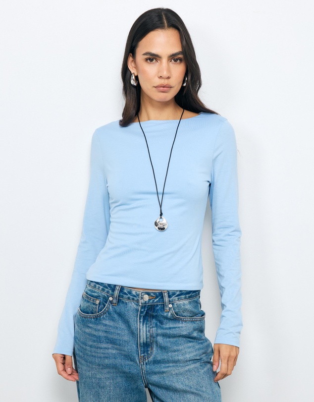AERE - Tess Boat Neck T-Shirt