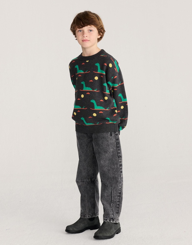 Bobo Choses - Lake Monster All Over Jacquard Jumper - Babies-Teens