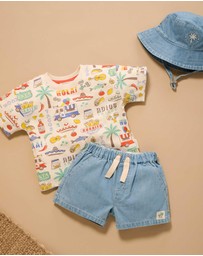 Purebaby - Pull on Denim Short -Kids-Babies