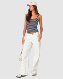 EDIKTED - Gretta Striped Ribbed Tank Top