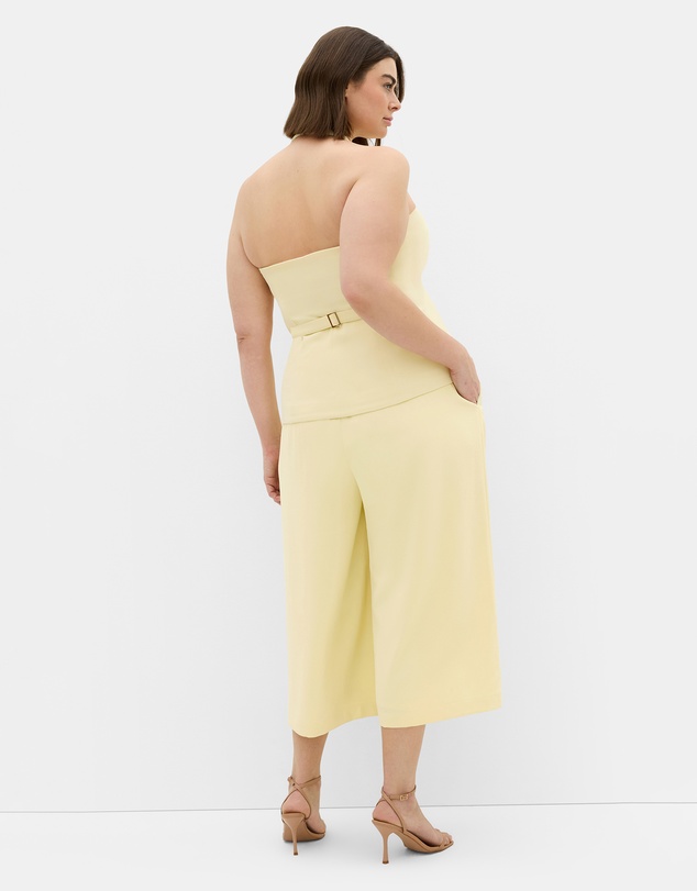 City Chic - Plus size Abbie Halter Vest - lemon sorbet