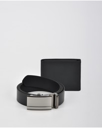 Cobb & Co - Combo RFID Bifold Men's Leather Wallet & Belt Boxed Set