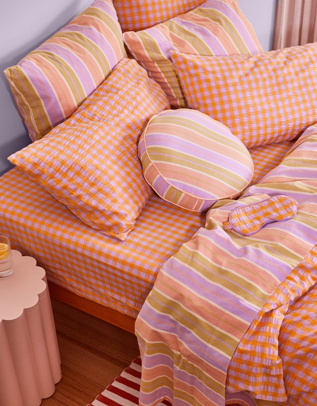 Mosey Me - Kumquat Bloom Seersucker Standard Pillowcase Set