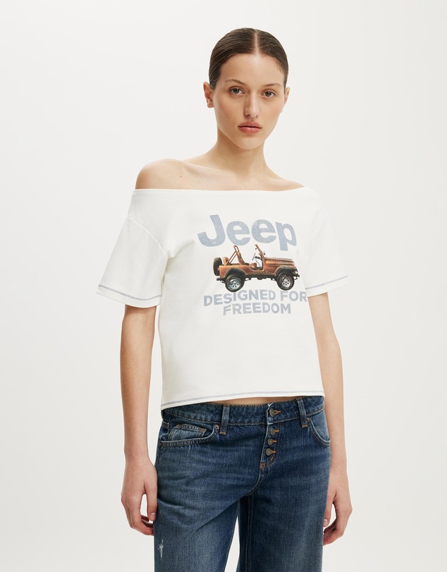 Cotton On - Lcn Off Shoulder Graphic Tee