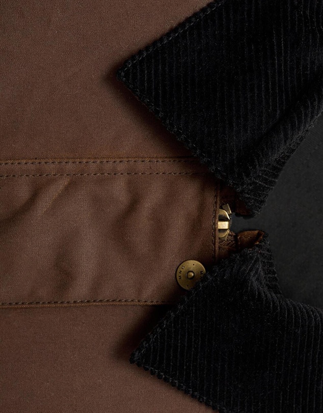 M.N.G - Waxed-Effect Parka With Corduroy Collar