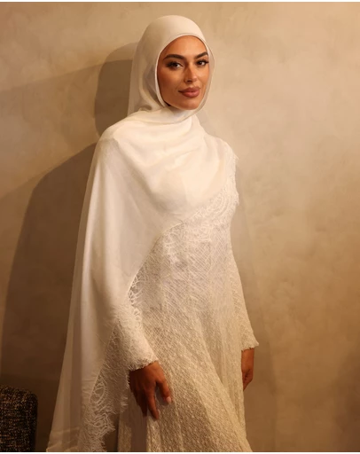 Mod Squad - Lace trim modal hijab - Vanilla