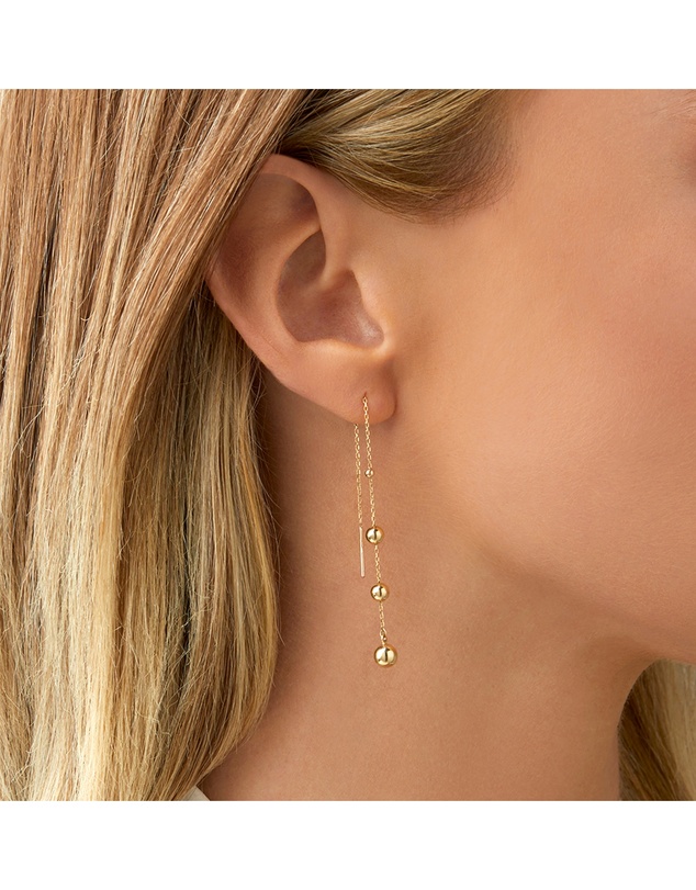 Michael Hill - Bead Thread Earrings in 10kt Yellow Gold