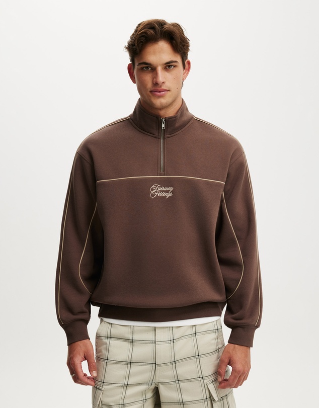 Cotton On - 1/4 Zip Graphic Fleece