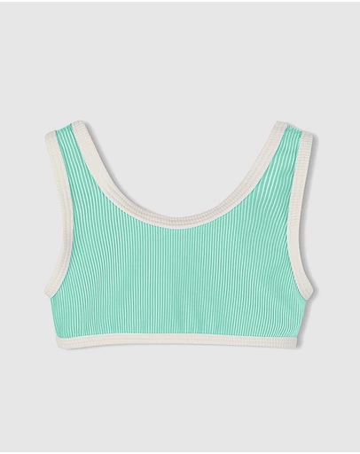 Zulu & Zephyr Mini - Mini Stripe Rib Scoop Bikini Top - Babies-Teens