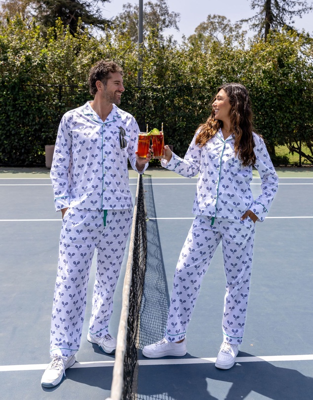 Sant And Abel - Women's Tennis Navy Long PJ Set
