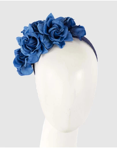 Max Alexander - Large Royal Blue Flower Headband Fascinator