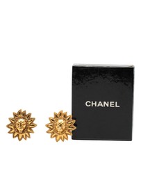Pre-Loved by Azura Reborn - Pre-Loved CC Gold Plated Lion Sunburst Clip on Earrings
