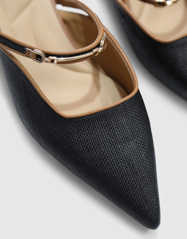 Belle & Bloom - Side by Side Leather Trimmed Flats