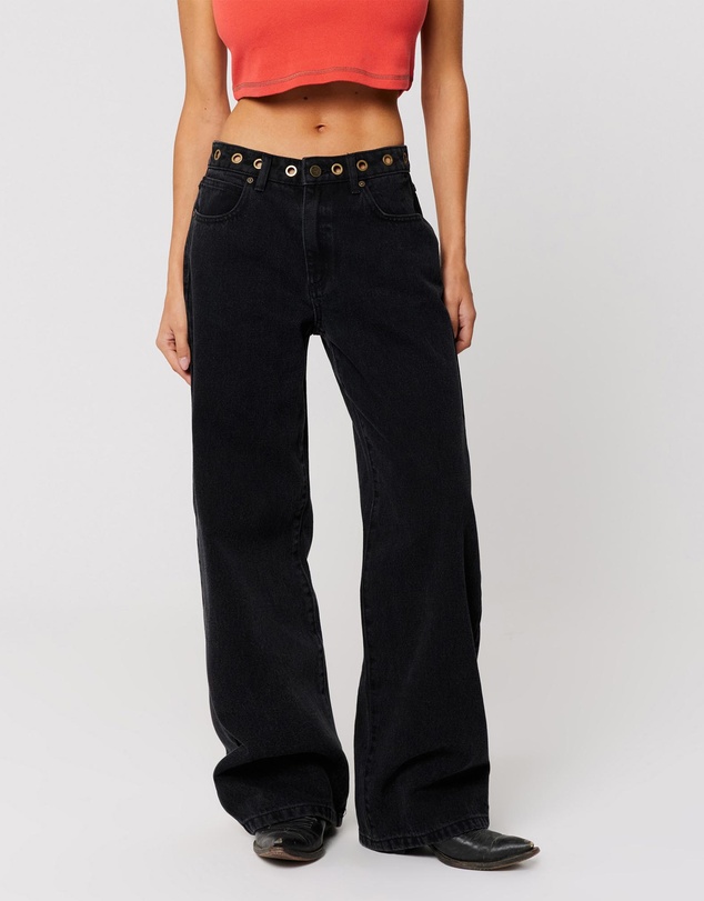 Abrand - 95 Mid Baggy Eyelet Jeans