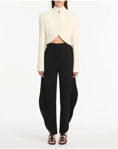 Carla Zampatti - Ivory Crepe Crop Jacket