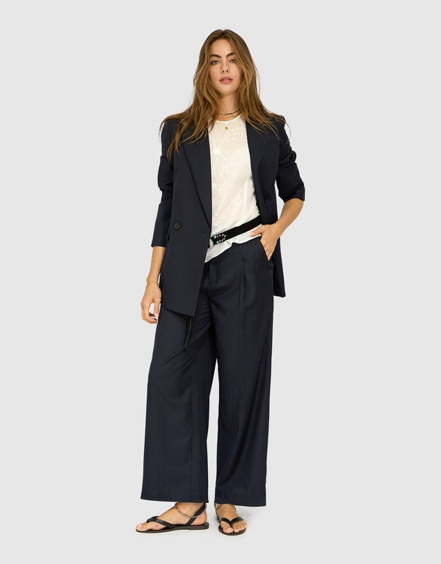Belle & Bloom - Big Brother Talk Pinstripes Blazer