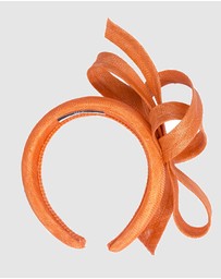 Max Alexander - Orange Sinamay Bow Racing Fascinator Headband
