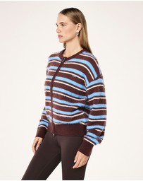 P.E Nation - Sable Stripe Knit Bomber Jacket