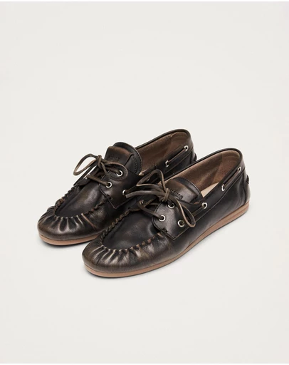 Alohas - Rowan Vintage Effect Leather Loafers - Women's