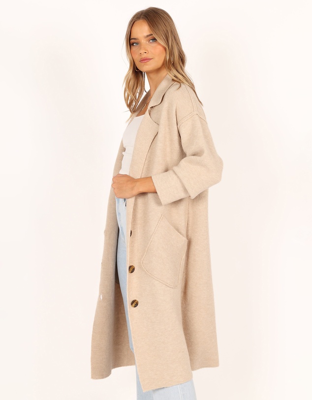 Petal & Pup - Ivy Button Front Coatigan - Oatmeal
