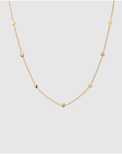 Elli Jewelry - Necklace Women Heart White Crystals 925 Sterling Silver Gold Plated