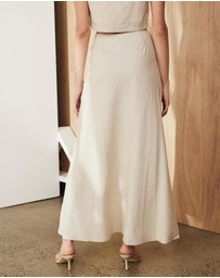 Atmos&Here - Celina Linen Blend Midi Skirt