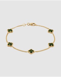 Elli Jewelry - Bracelet Cloverleaf Symbol 925 Sterling Silver Gold-Plated