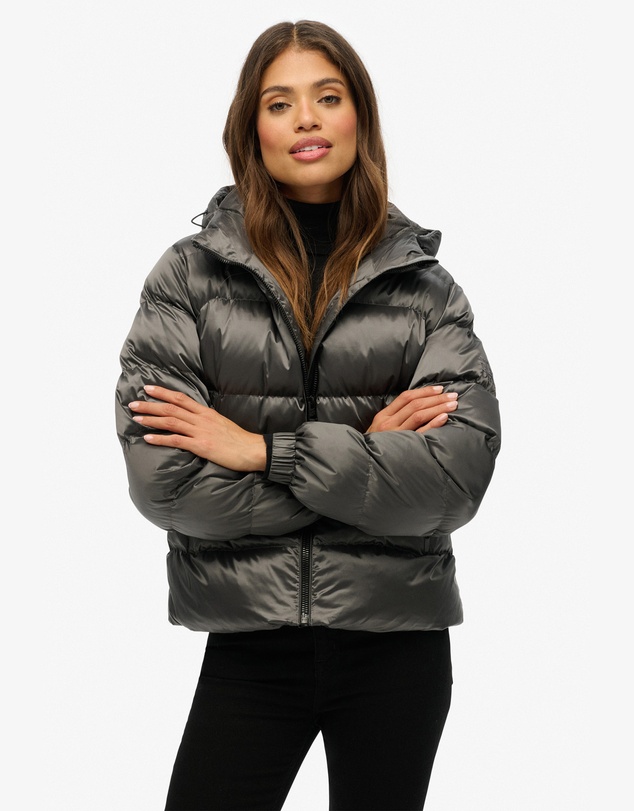 Superdry - Slim Fit Hooded Luxe Sports Puffer