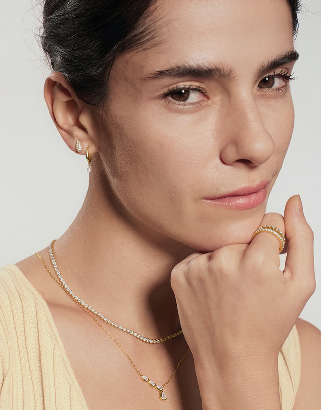 Ania Haie - Gold Pave Dome Stud Earrings