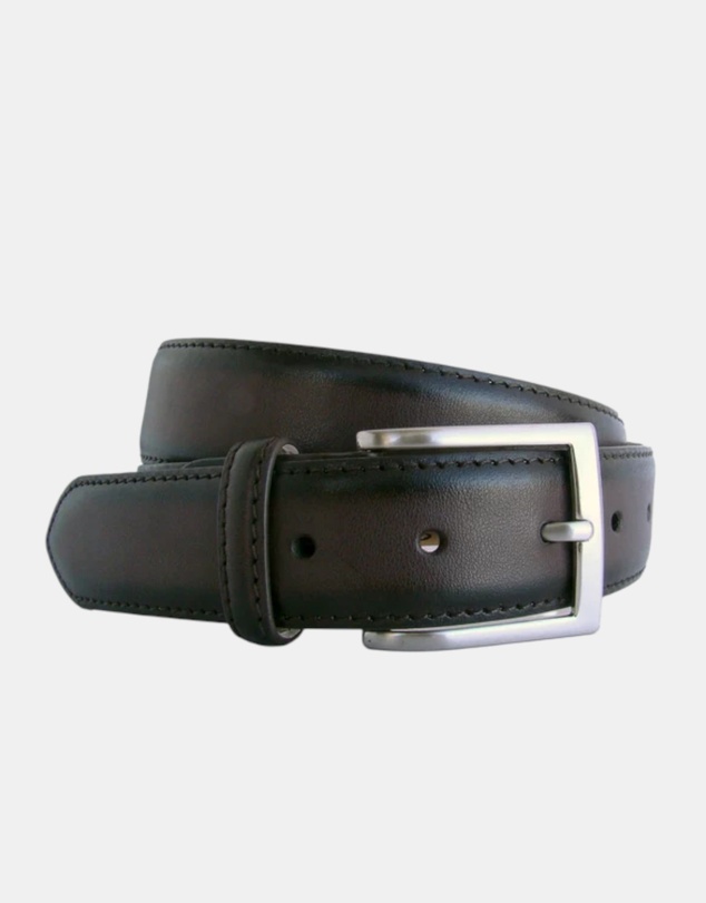 Henry Bucks - HENRY SARTORIAL x LEYVA Calf Leather Belt BROWN