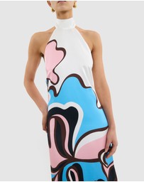 Rebecca Vallance - Barbados Breeze Halter Maxi Dress