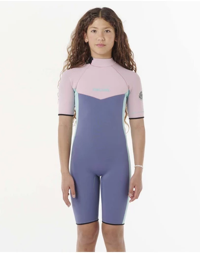 Rip Curl - Boys Dawn Patrol Short Sleeve 2mm Back Zip Spring Suit Wetsuit