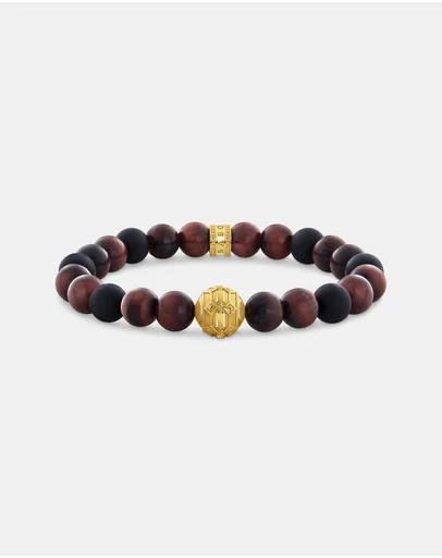 THOMAS SABO - Obsidian and Red Tiger's Eye Bead Bracelet