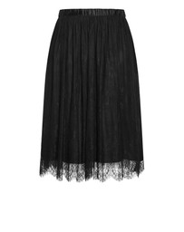 City Chic - Plus size Ivy Lace Mesh Skirt - black