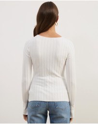 Atmos&Here - Rumi Long Sleeve Fitted Rib Knit Top