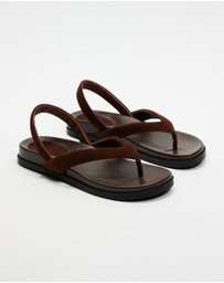 AERE - Suede Sling Back Leather Thongs