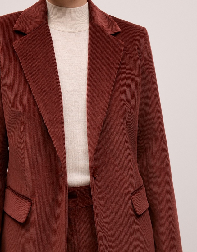 Trenery - Italian Cord Blazer in Red Mahogany