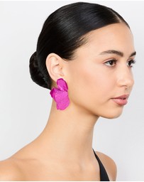 Lovisa - Red Coated Flower Petal Drop Earrings