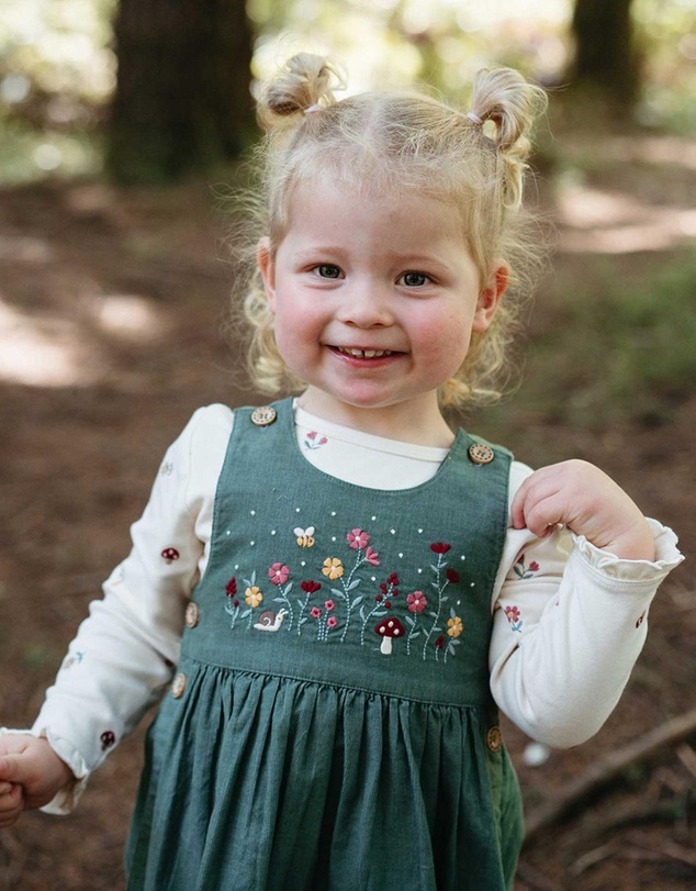 Purebaby - Embroidered Corduroy Pinnie -Kids-Babies