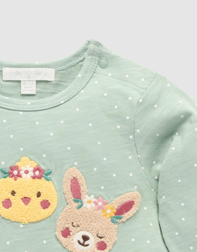 Purebaby - Bunny Friends Long Sleeve Tee -Kids-Babies