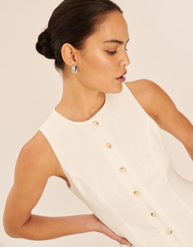 AERE - Linen Button Down Mini Dress