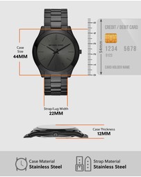 Michael Kors - Michael Kors Slim Runway Black Watch MK8507