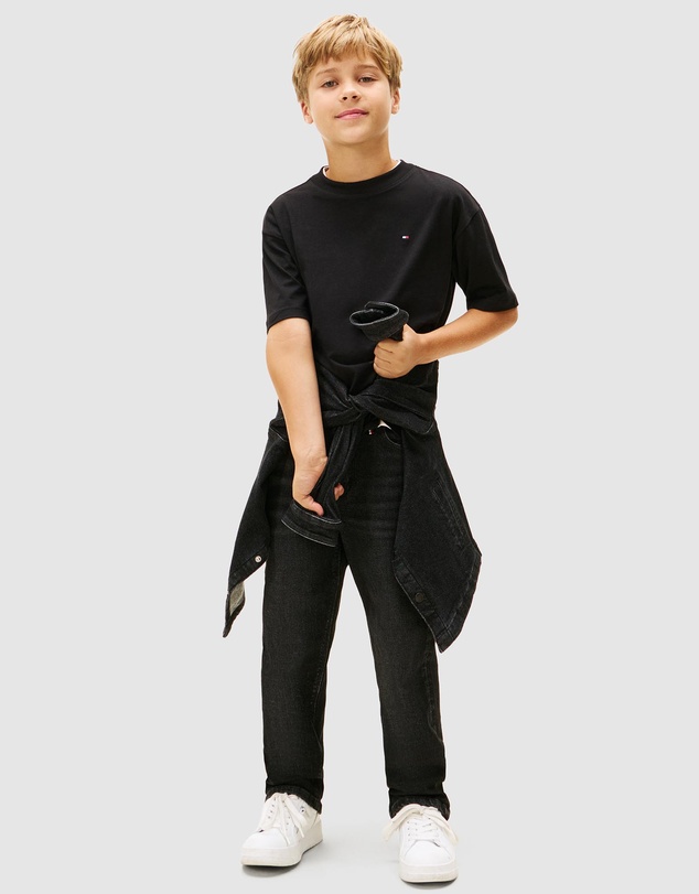Tommy Hilfiger - Flag Embroidery Crew Neck T-Shirt - Teens