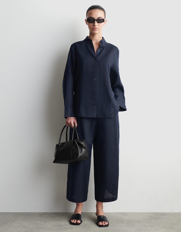 COS - Button-Down Collar Linen Shirt