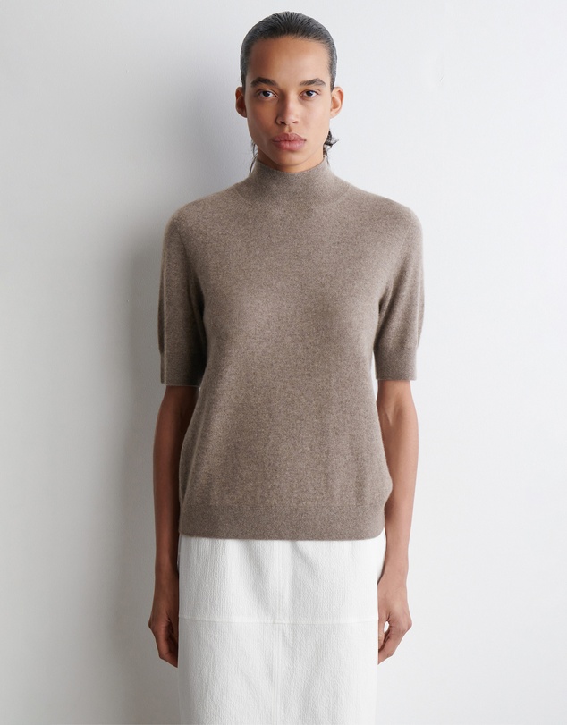 COS - Cashmere Mock-Neck T-Shirt