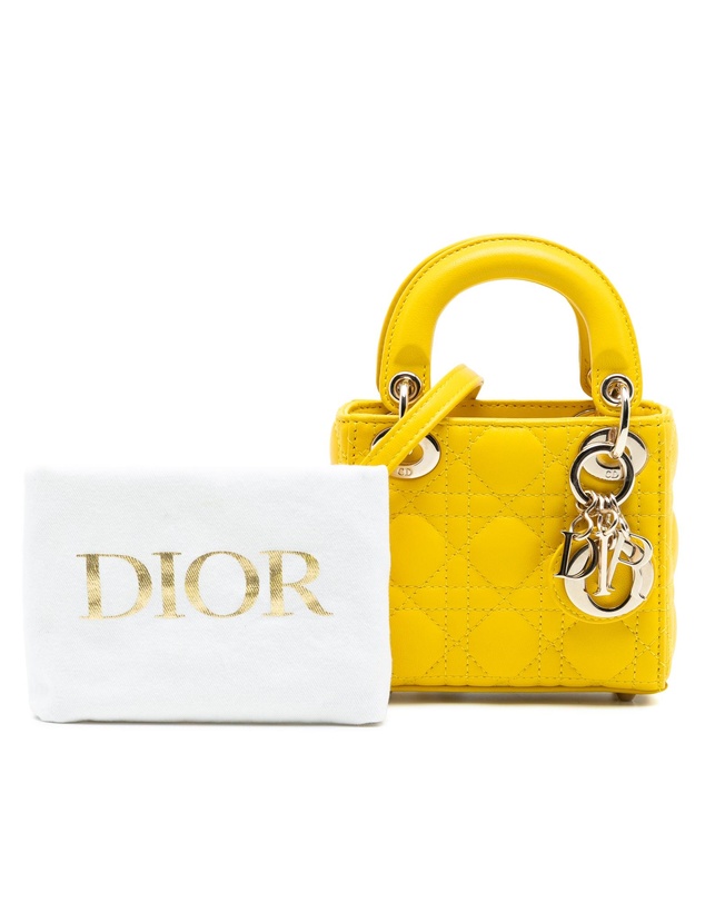 Pre-Loved by Azura Reborn - Pre-Loved Micro Lambskin Cannage Lady Dior